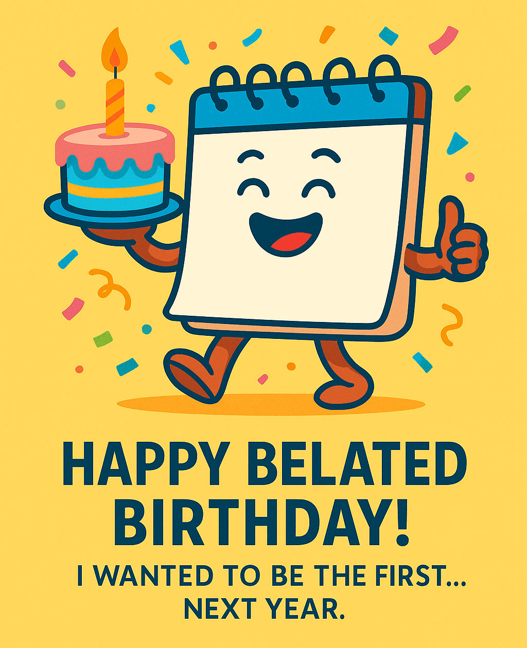 Belated Happy Birthday Wishes Greeting card