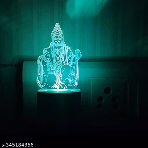 Diona Hanuman LED Night Lamp 3D Illusion Multi Color changing night light for festival gift,bed room, kids room, temple, office portable night lamp