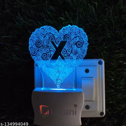 Ukani ALPHABET X Acrylic 3D Optical Illusion Night Lamp, RGB 7 Colors Auto Colour Changing LED Plug and Play Night Light, Office Day Light, For Home and Office Use, Best for Gift, Multicolour – 7CM+3.5CM