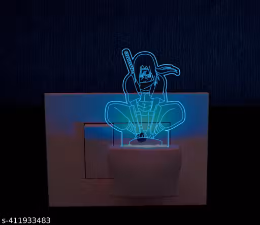 Itachi-Uchiha Anime Plug Night LED Lamp with Automatic 7 Colors Changing Light 3D Acrylic Lamp for Bedroom Decor, Birthday Gift.