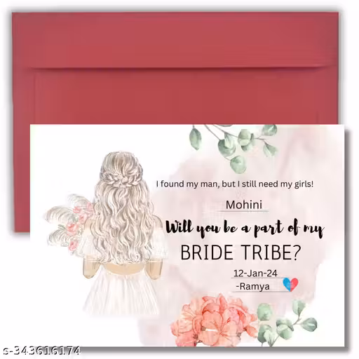 AanyaCentric 5.8×8.3inches Pack of 10 Bridesmaid Proposal Self Fill-in Printed Card, 1 for Maid of Honour & 9 for Bridesmaid, Invitation for Best Friends, Ideas for Asking Colleagues, Blank at Back