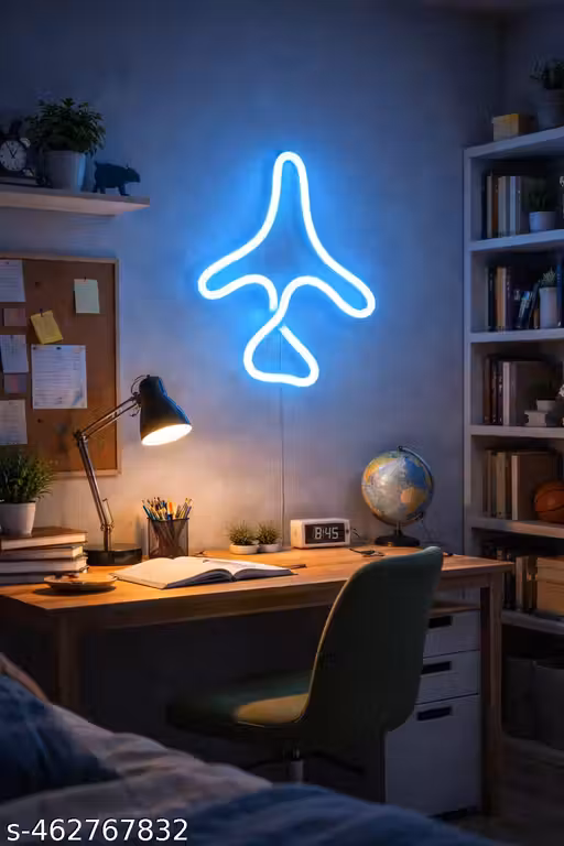 Airplane Neon Light Sign Board – Perfect Decoration for Home or Office